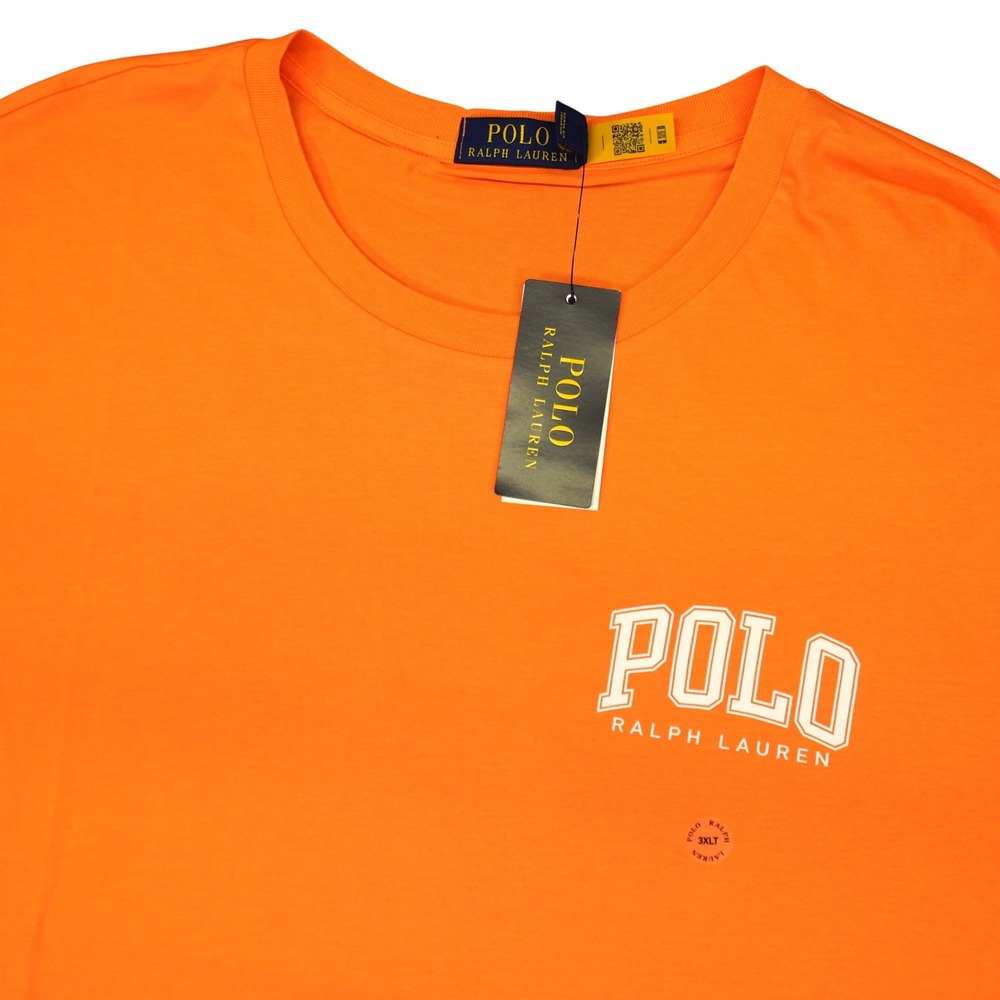 NEW Polo Ralph Lauren T-Shirt Men 3XLT Orange Short Sleeve Graphic Pony Logo Tee